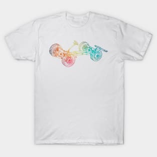 Rainbow line art chassis T-Shirt